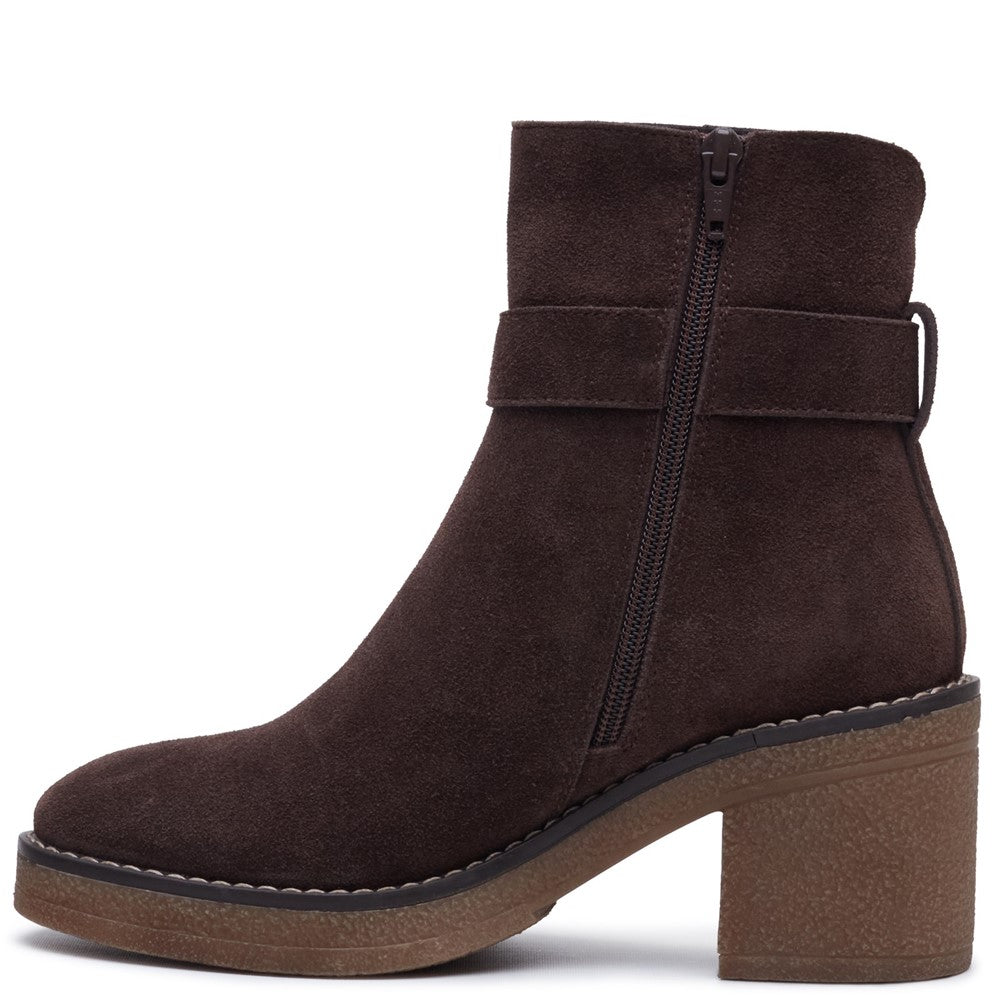 Ladies Ankle Boots Chocolate Hush Puppies Fearne Buckle Boot