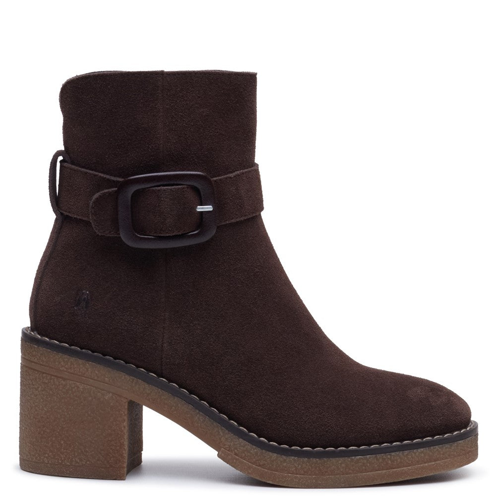 Ladies Ankle Boots Chocolate Hush Puppies Fearne Buckle Boot