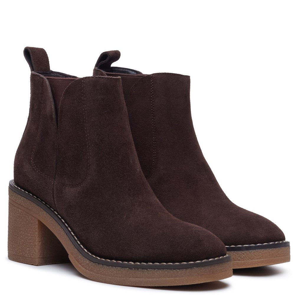 Ladies Ankle Boots Chocolate Hush Puppies Felicia Chelsea Boot