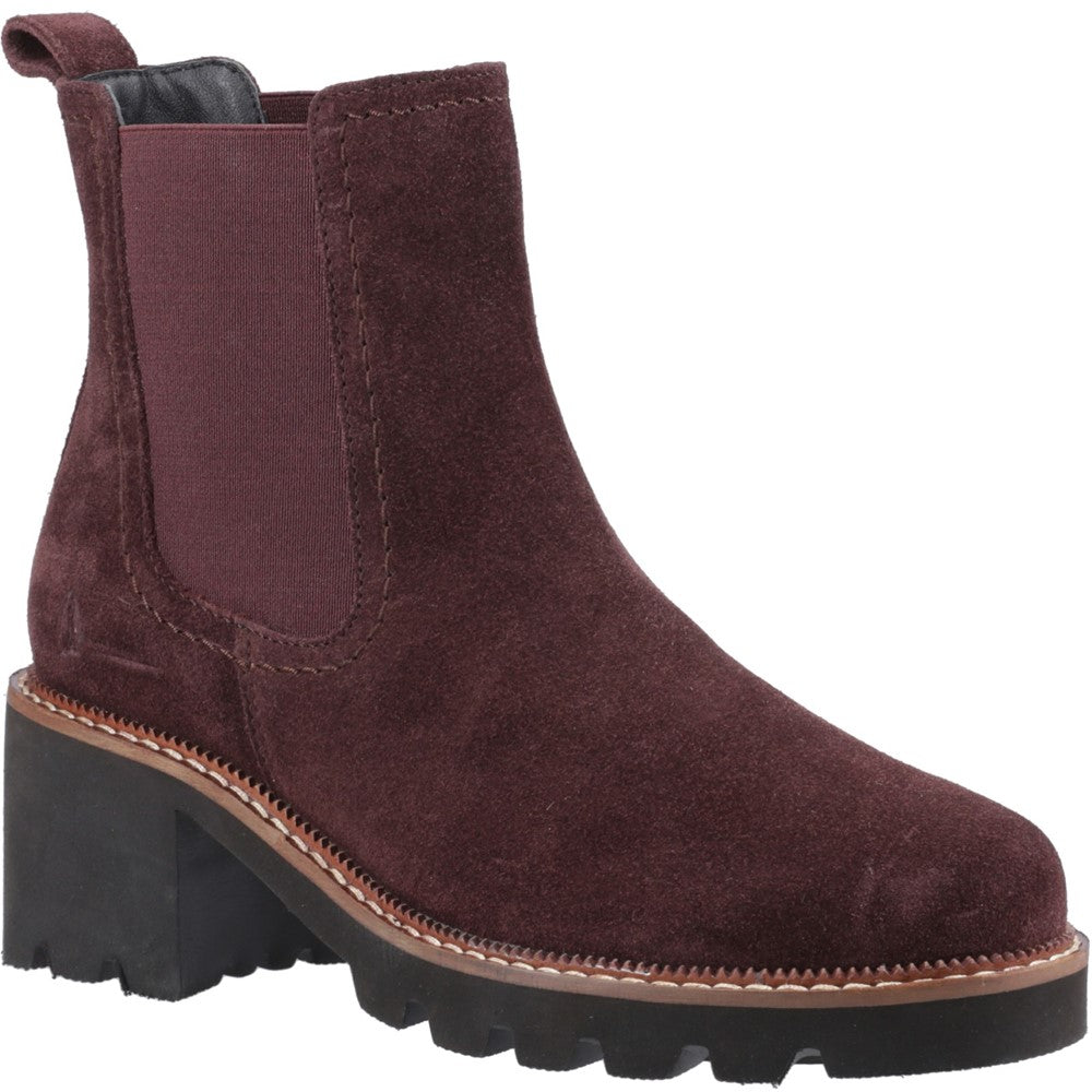 Ladies Ankle Boots Plum Hush Puppies Gaia Chelsea Boot