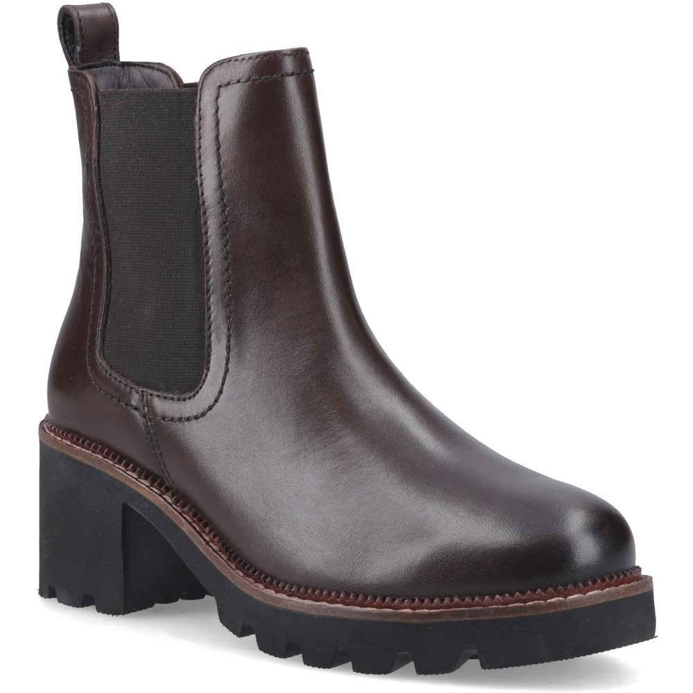 Ladies Ankle Boots Chocolate Hush Puppies Gaia Chelsea Boot