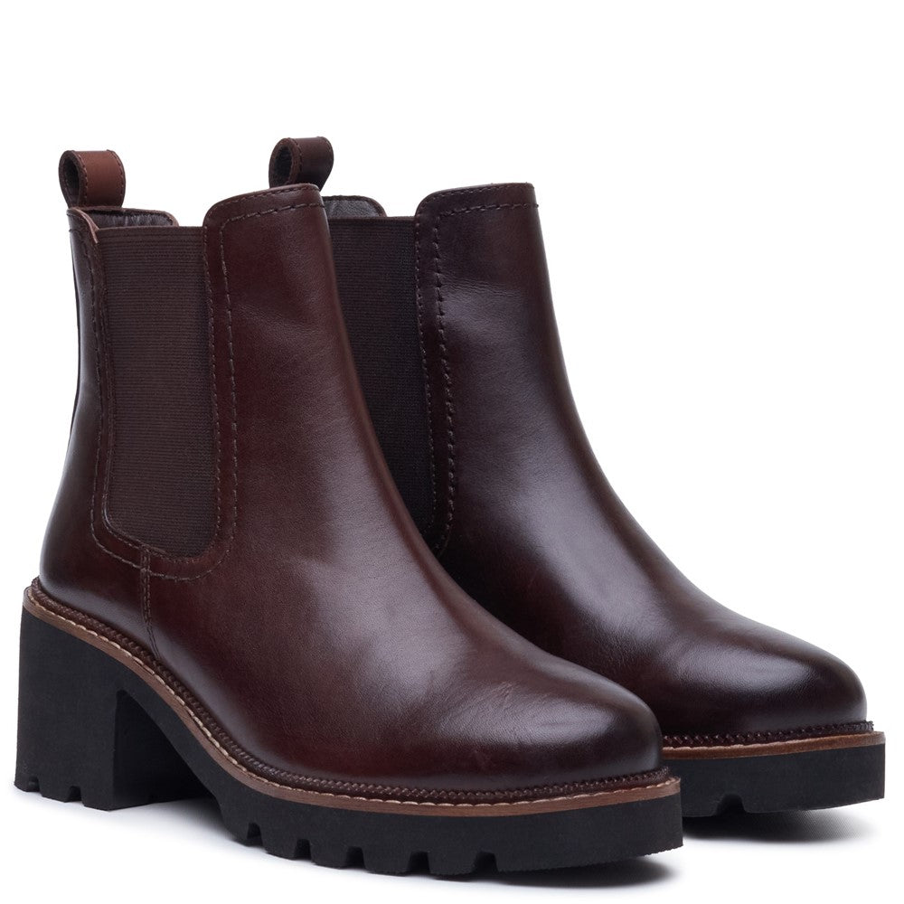 Ladies Ankle Boots Chocolate Hush Puppies Gaia Chelsea Boot