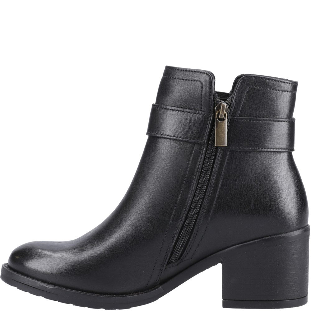 Ladies Ankle Boots Black Hush Puppies Hensley Buckle Boot