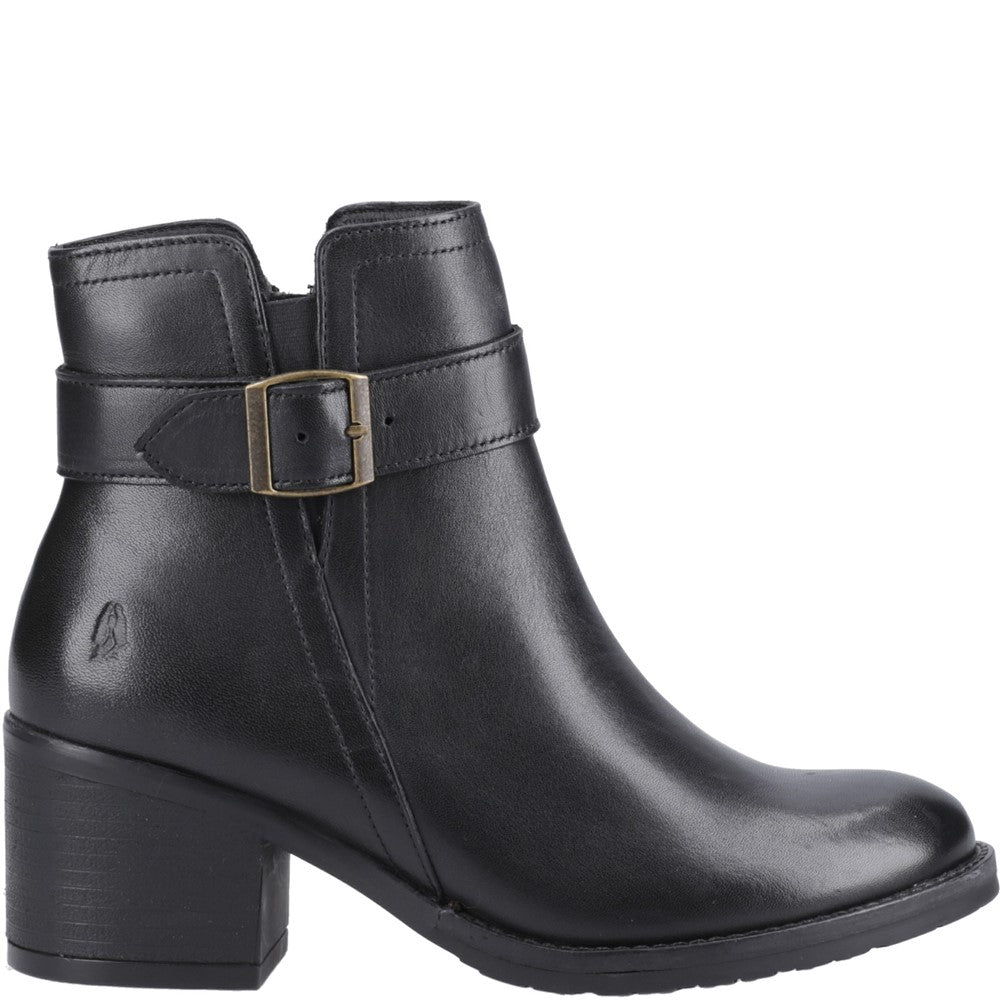 Ladies Ankle Boots Black Hush Puppies Hensley Buckle Boot