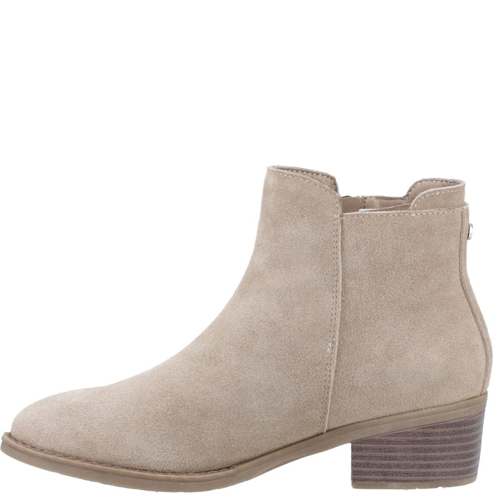 Ladies Ankle Boots Taupe Hush Puppies Ingrid Zip Boot