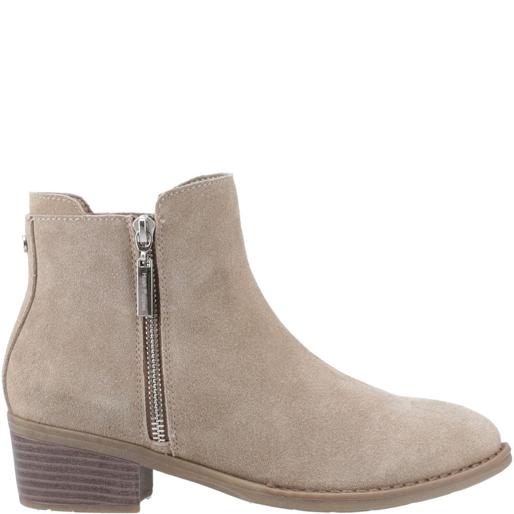 Ladies Ankle Boots Taupe Hush Puppies Ingrid Zip Boot