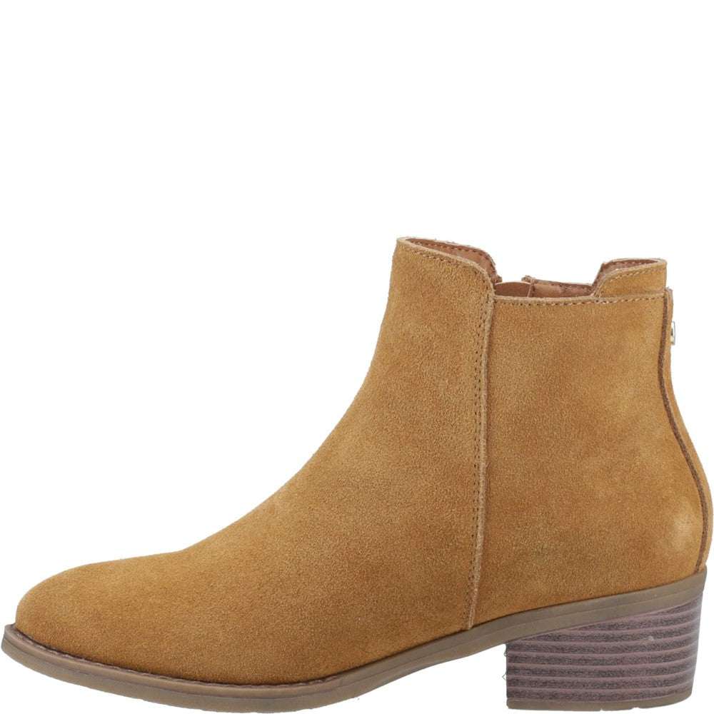 Ladies Ankle Boots Tan Hush Puppies Ingrid Zip Boot