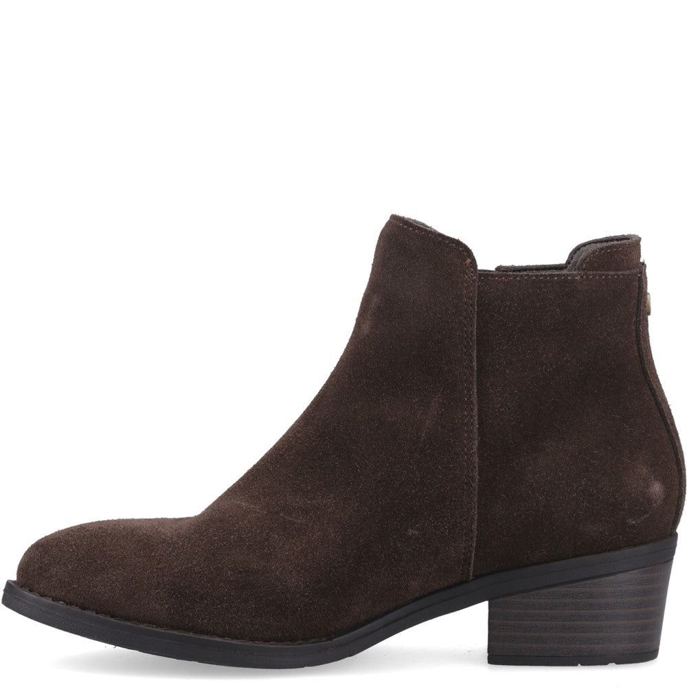 Ladies Ankle Boots Chocolate Hush Puppies Ingrid Zip Boot