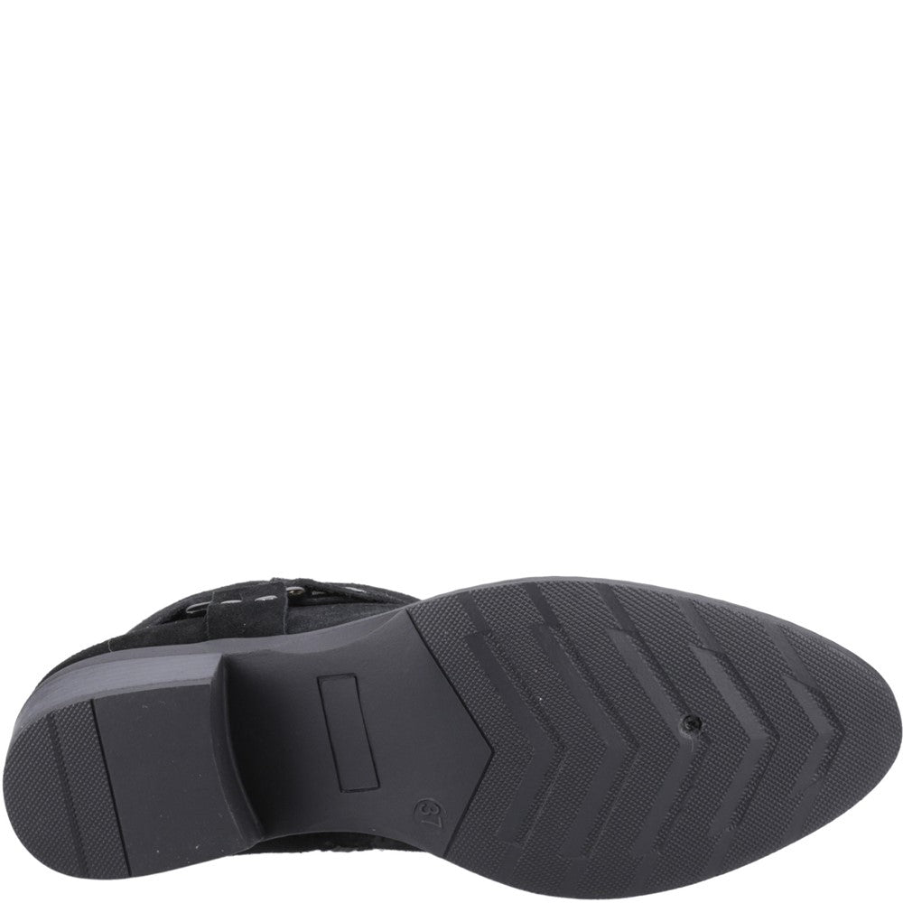 Ladies Ankle Boots Black Hush Puppies Iria Buckle Boot