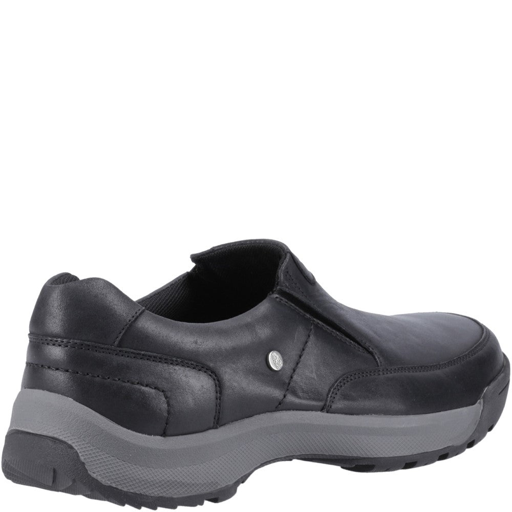 Mens Classic Slip On Shoes Black Hush Puppies Vaun Slip On