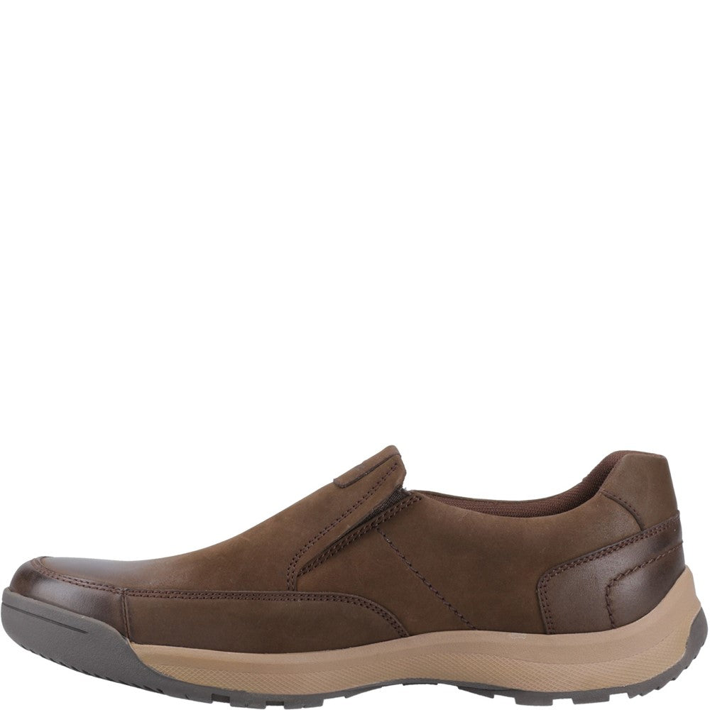Mens Classic Slip On Shoes Brown Hush Puppies Vaun Slip On