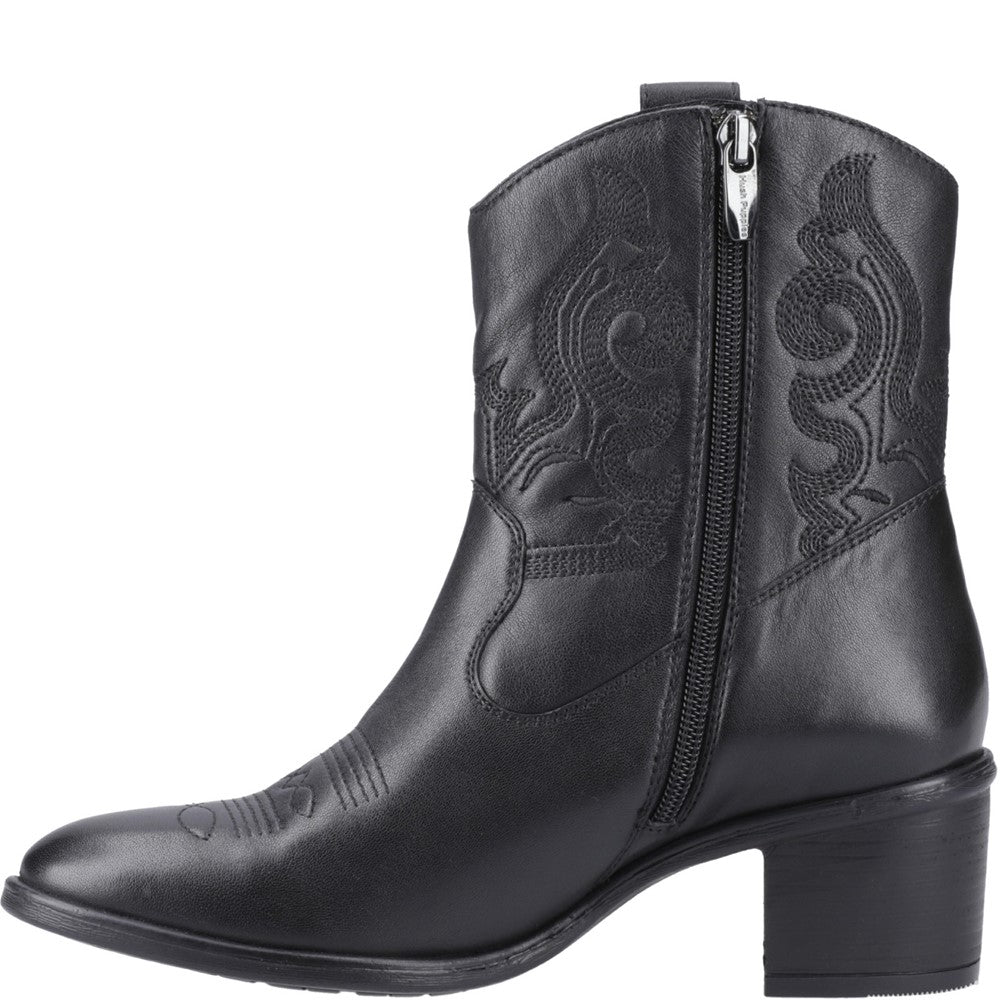 Ladies Ankle Boots Black Hush Puppies Wynn Stitch Boot