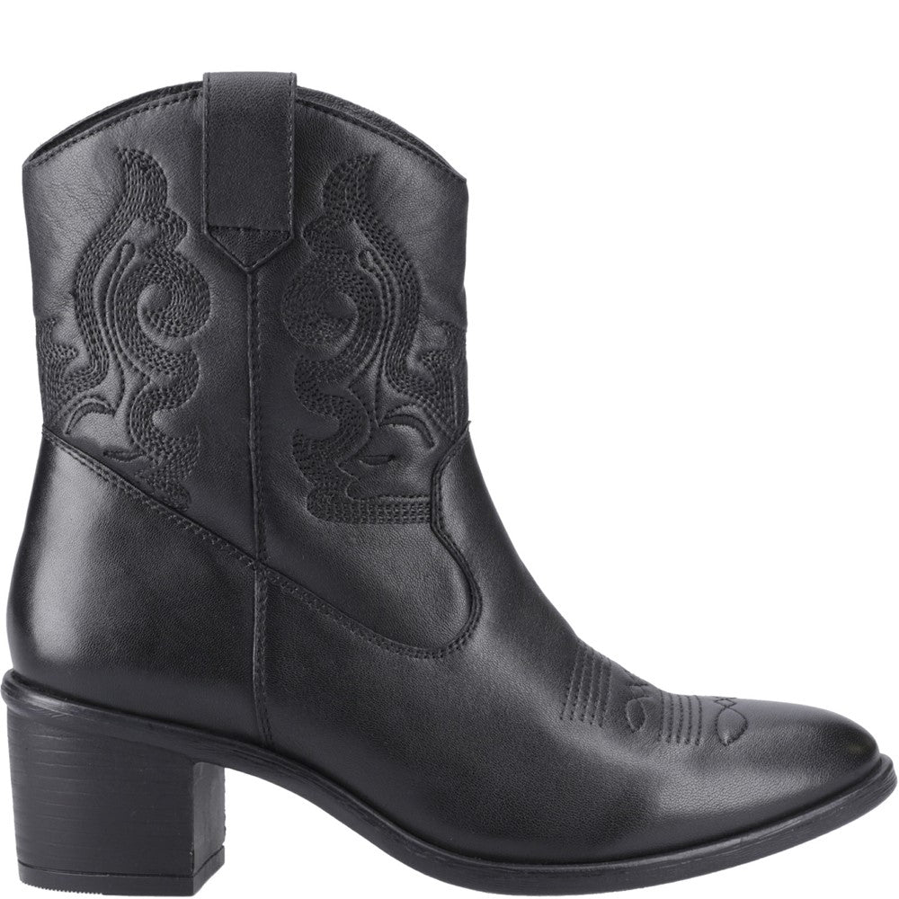Ladies Ankle Boots Black Hush Puppies Wynn Stitch Boot