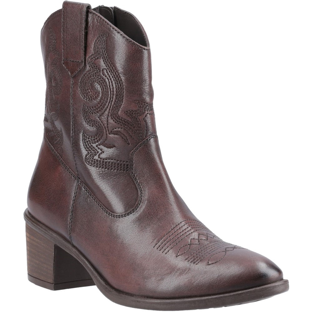 Ladies Ankle Boots Chocolate Hush Puppies Wynn Stitch Boot