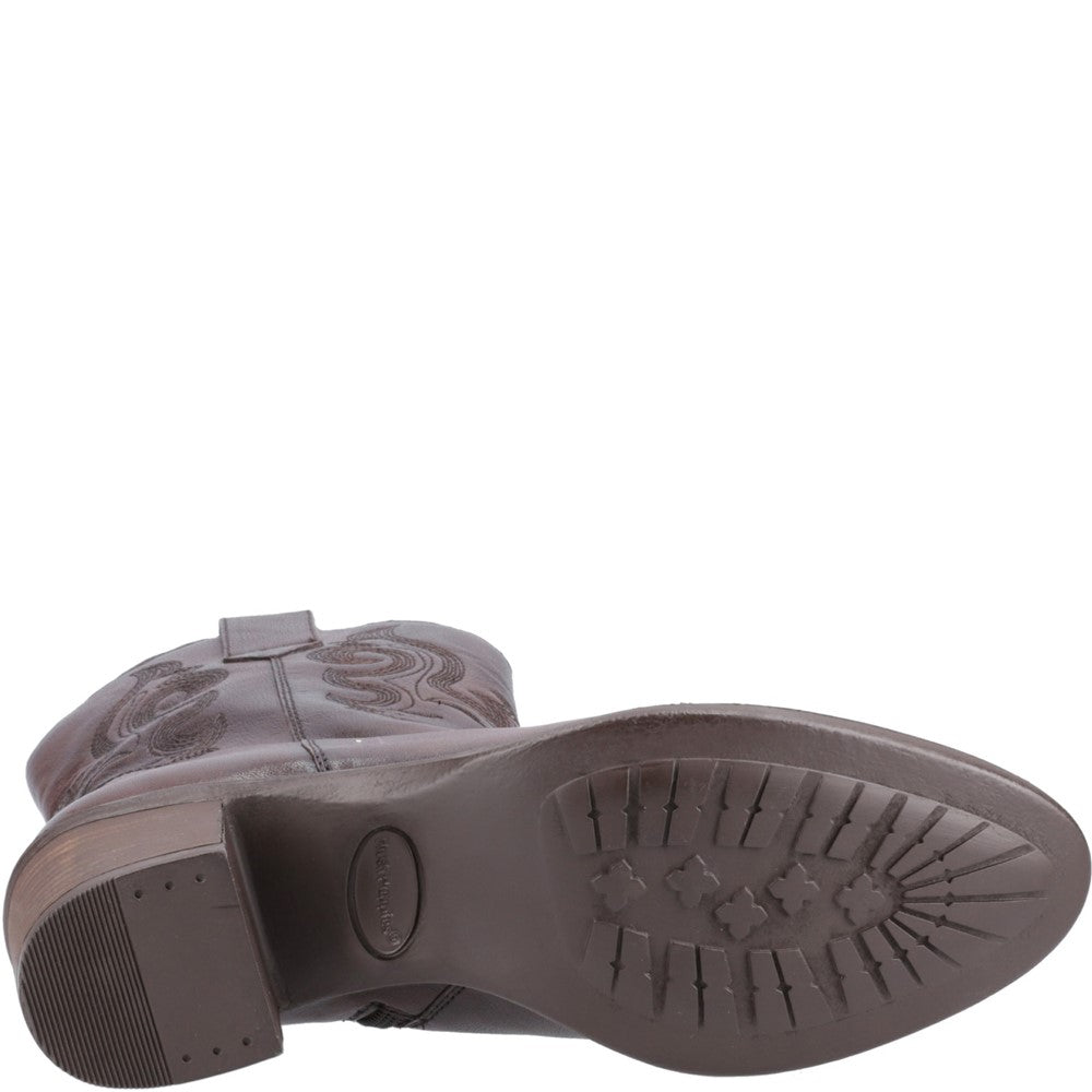 Ladies Ankle Boots Chocolate Hush Puppies Wynn Stitch Boot