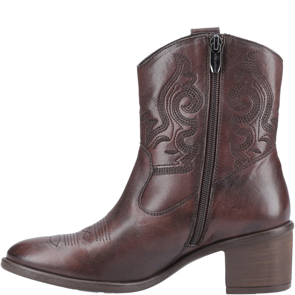 Ladies Ankle Boots Chocolate Hush Puppies Wynn Stitch Boot