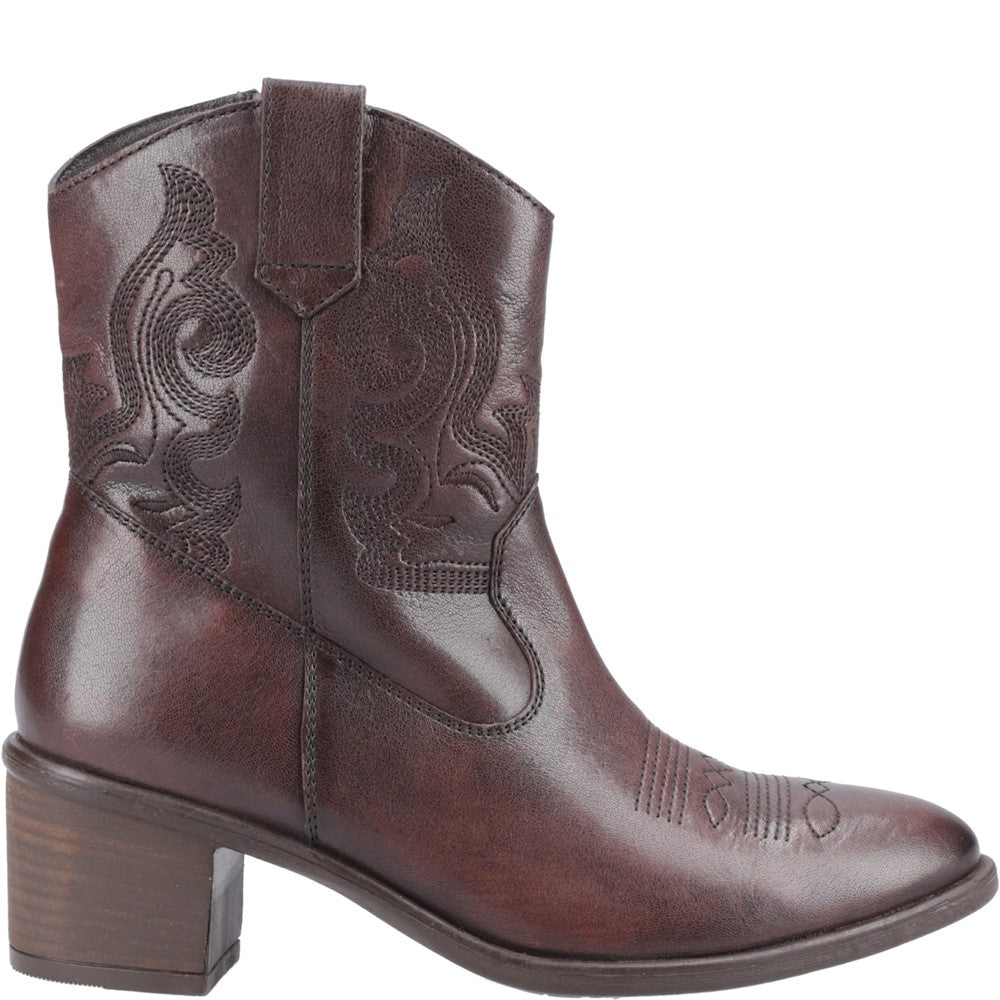 Ladies Ankle Boots Chocolate Hush Puppies Wynn Stitch Boot