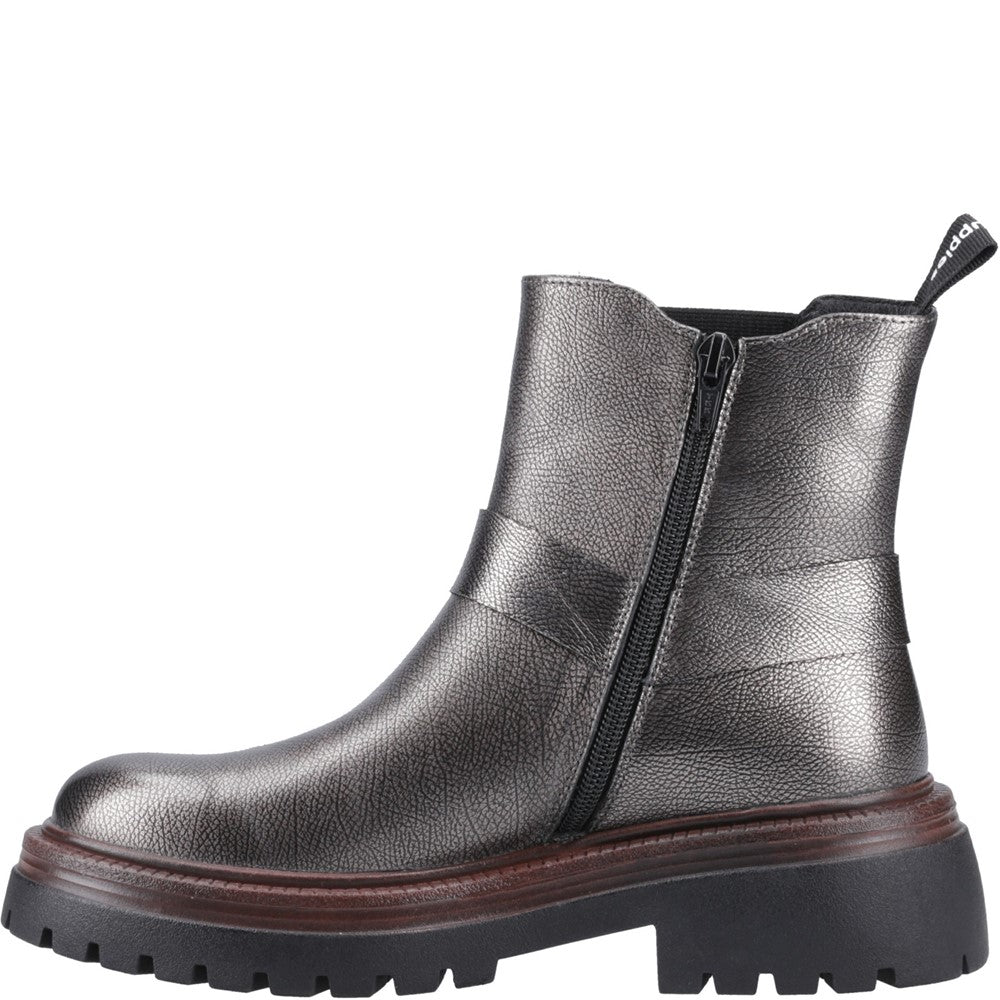 Ladies Ankle Boots Pewter Hush Puppies Raye Buckle Boot Leather