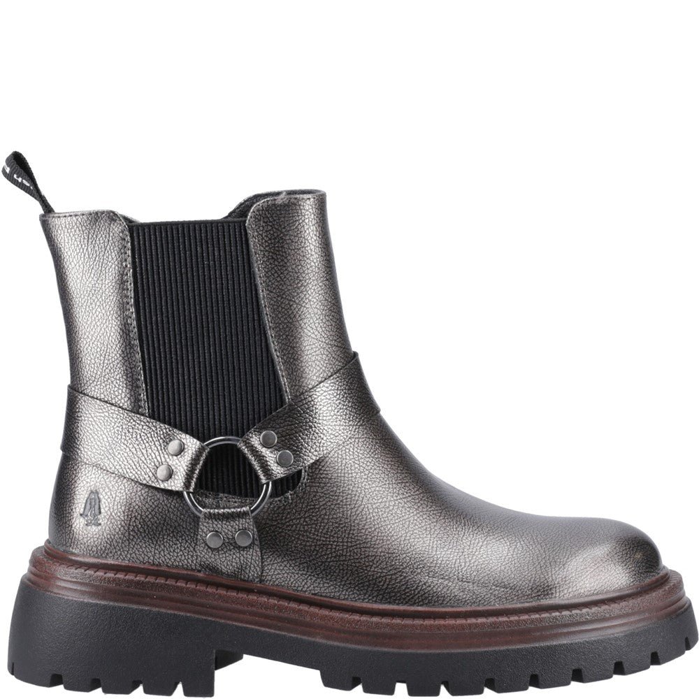 Ladies Ankle Boots Pewter Hush Puppies Raye Buckle Boot Leather