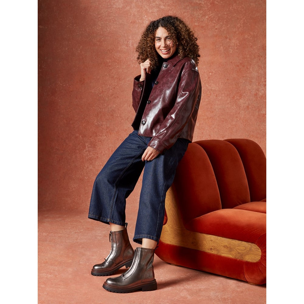 Ladies Ankle Boots Pewter Hush Puppies Roxanna Zip Boot