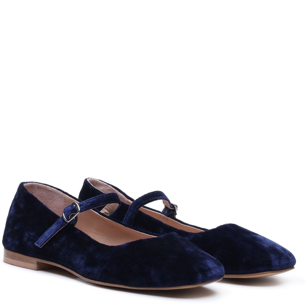 Ballerinas Navy Hush Puppies Pasha Velvet Ballerina
