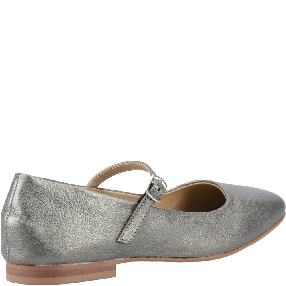 Ballerinas Pewter Hush Puppies Pasha Leather Ballerina