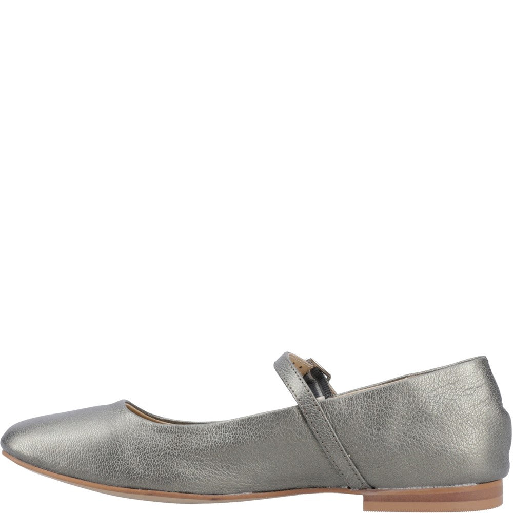 Ballerinas Pewter Hush Puppies Pasha Leather Ballerina