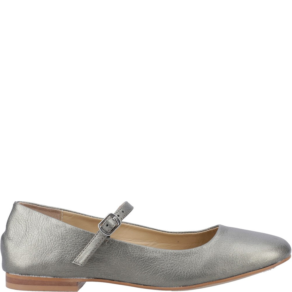 Ballerinas Pewter Hush Puppies Pasha Leather Ballerina