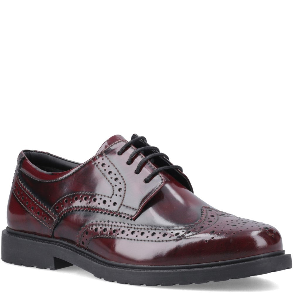 Lace Ladies Shoes Bordeaux  Hush Puppies Verity Hi-Shine Brogue
