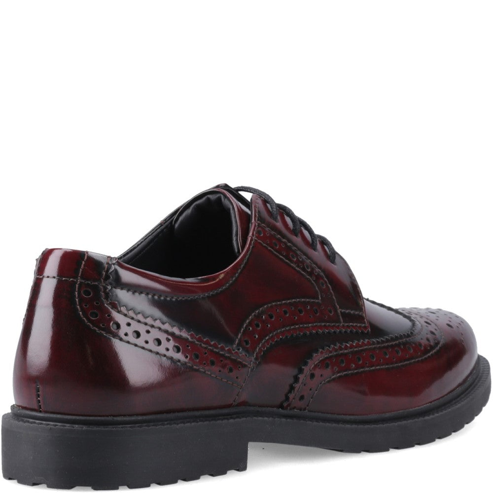 Lace Ladies Shoes Bordeaux  Hush Puppies Verity Hi-Shine Brogue