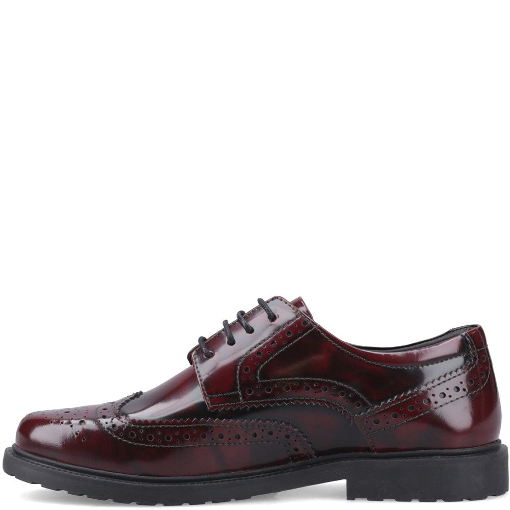 Lace Ladies Shoes Bordeaux  Hush Puppies Verity Hi-Shine Brogue