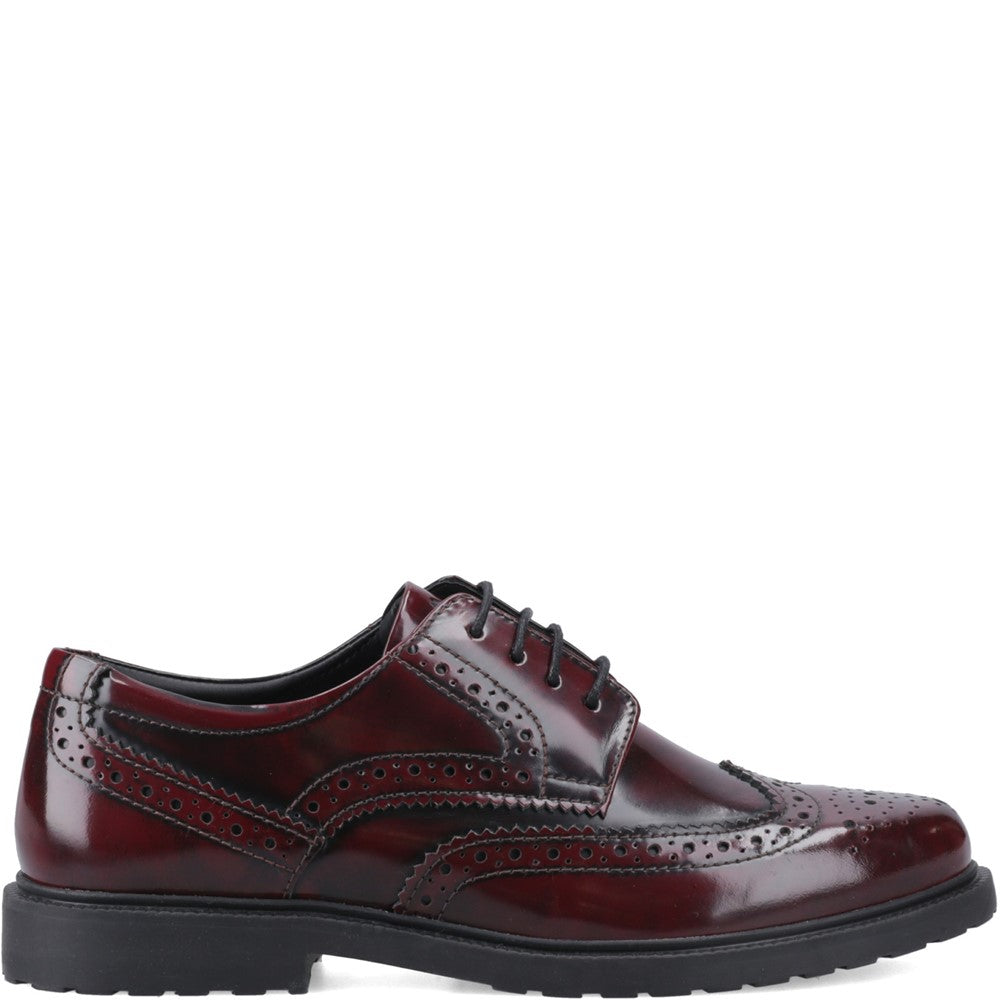 Lace Ladies Shoes Bordeaux  Hush Puppies Verity Hi-Shine Brogue