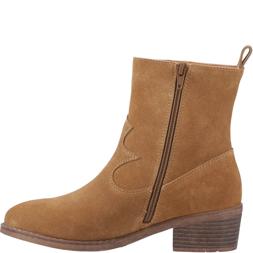 Ladies Ankle Boots Tan Hush Puppies Ida Stitch Boot