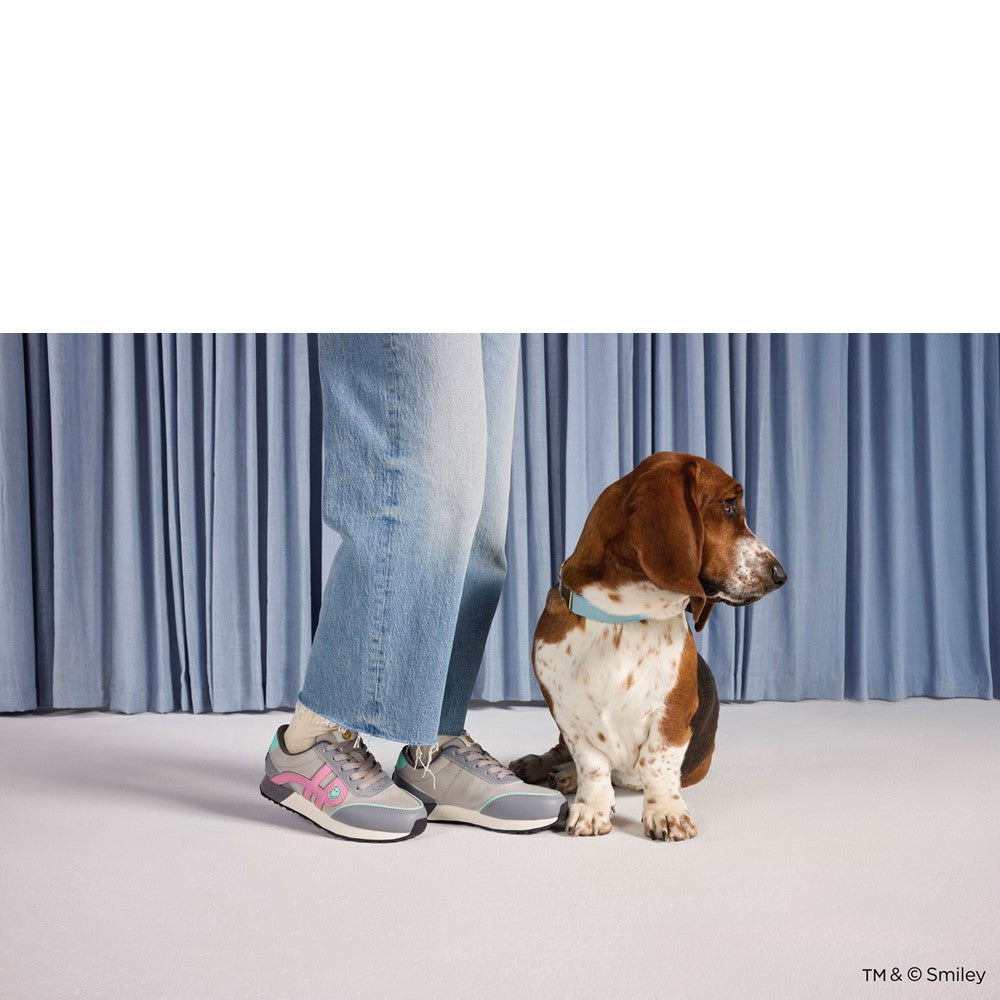 Ladies Sports Grey Hush Puppies Seventy8 Smiley Trainer