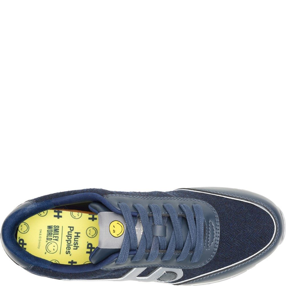 Mens Sports Blue Hush Puppies Seventy8 Smiley Trainer