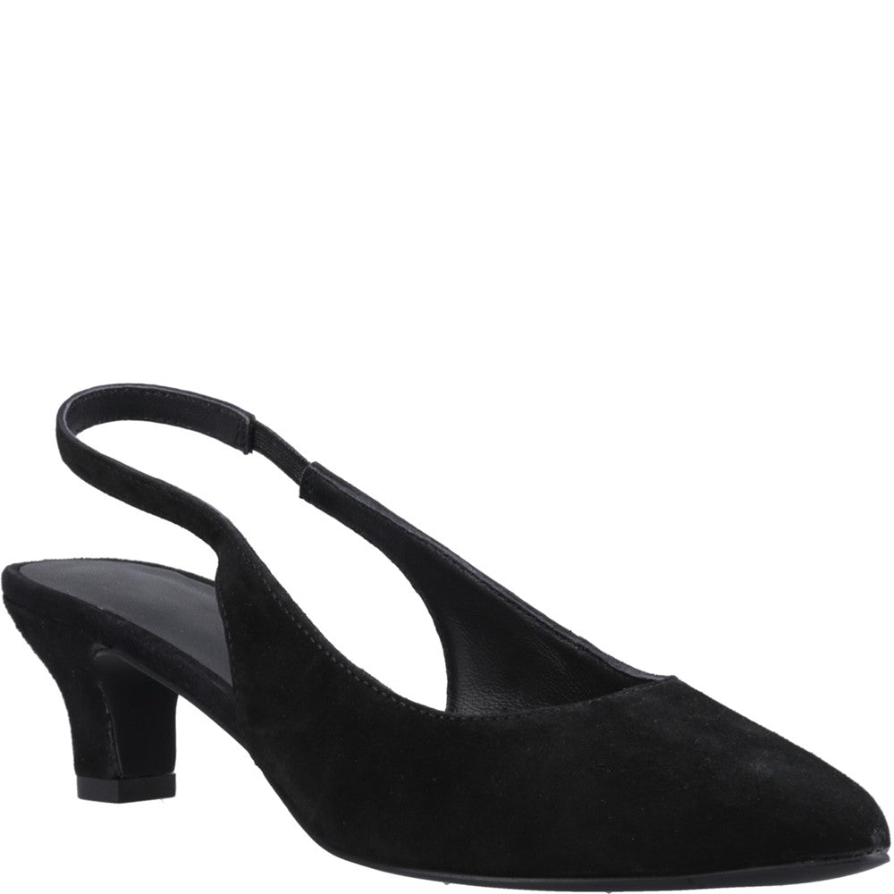 Ladies Heels Black Hush Puppies Nahla Suede Heel