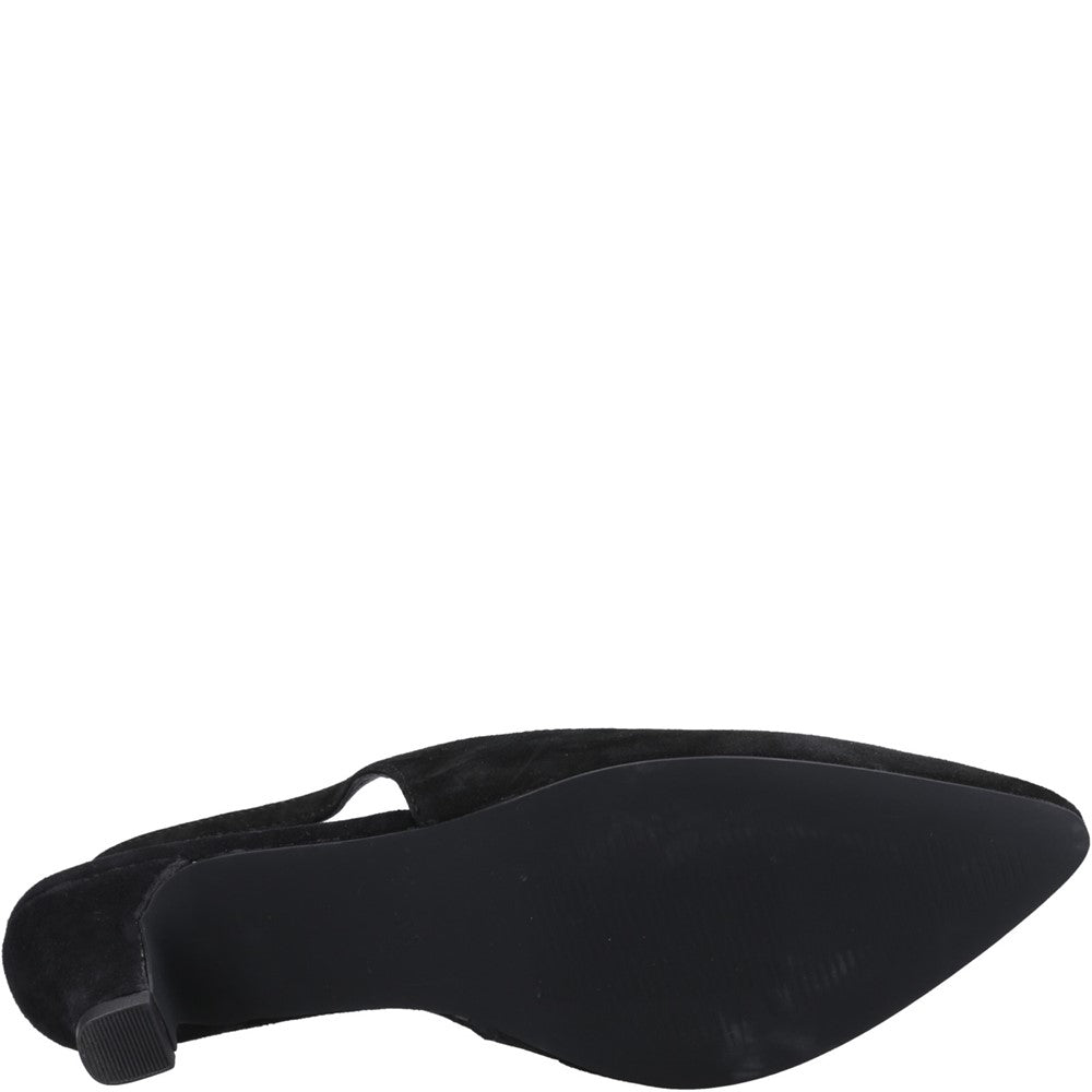 Ladies Heels Black Hush Puppies Nahla Suede Heel