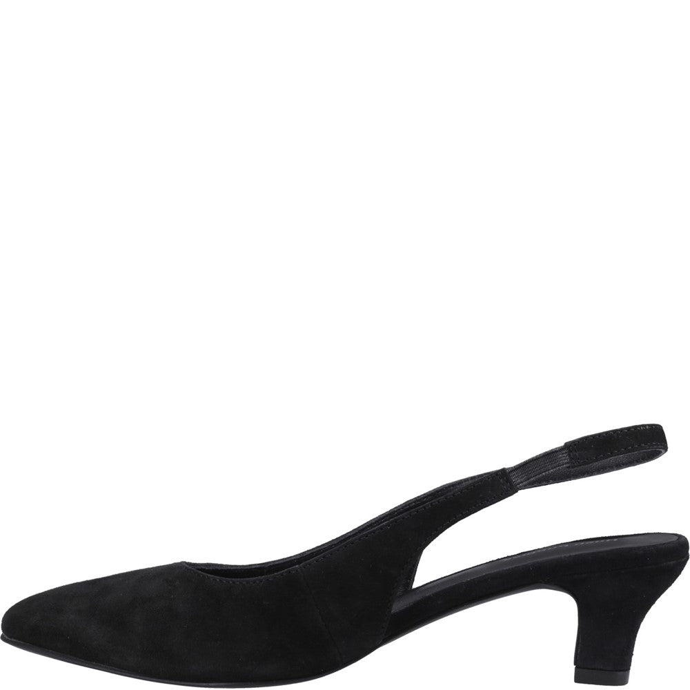Ladies Heels Black Hush Puppies Nahla Suede Heel