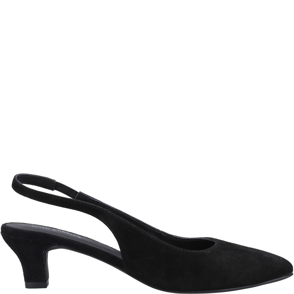 Ladies Heels Black Hush Puppies Nahla Suede Heel