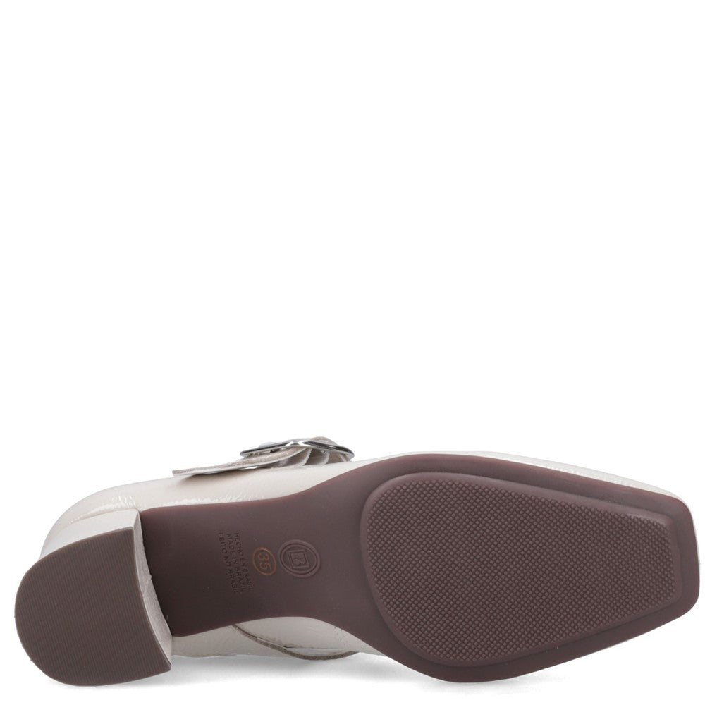 Ladies Heels Ivory Hush Puppies Celcilia Buckle Heel