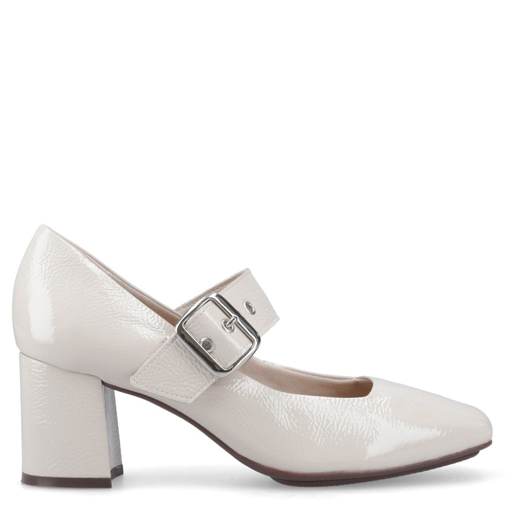 Ladies Heels Ivory Hush Puppies Celcilia Buckle Heel