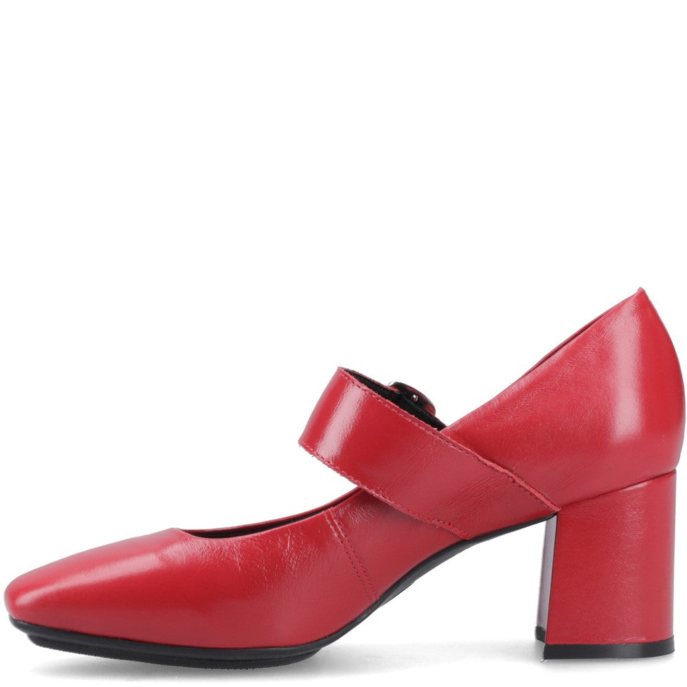 Ladies Heels Red Hush Puppies Celcilia Buckle Heel