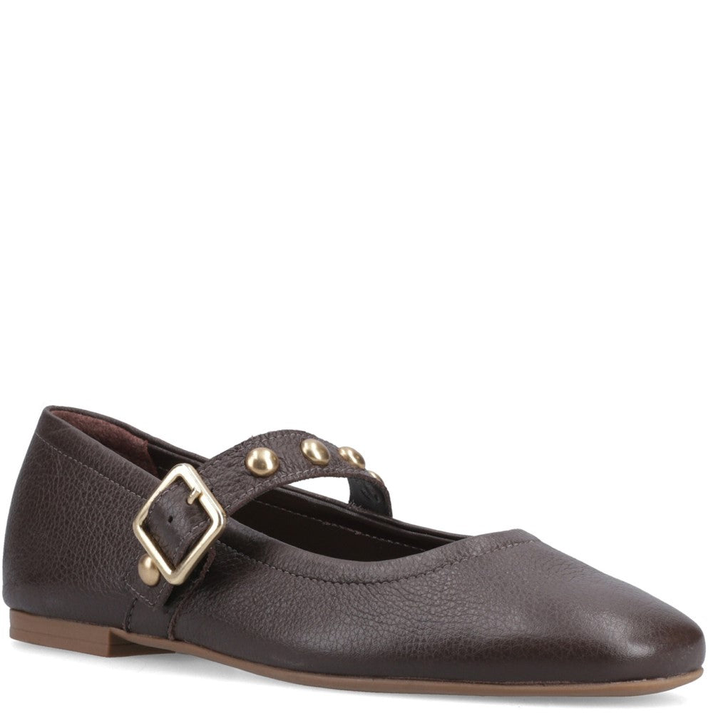 Ballerinas Chocolate Hush Puppies Charlene Stud Ballerina