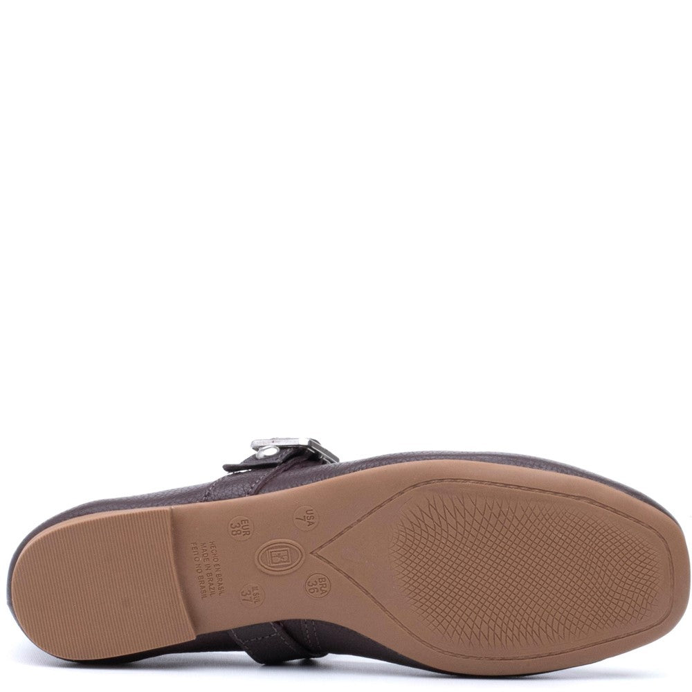 Ballerinas Chocolate Hush Puppies Charlene Stud Ballerina