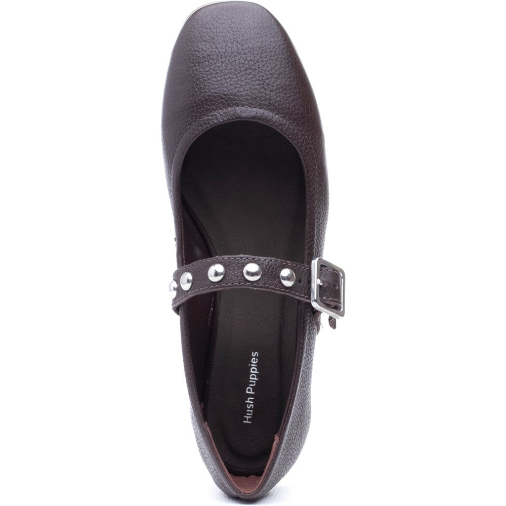 Ballerinas Chocolate Hush Puppies Charlene Stud Ballerina