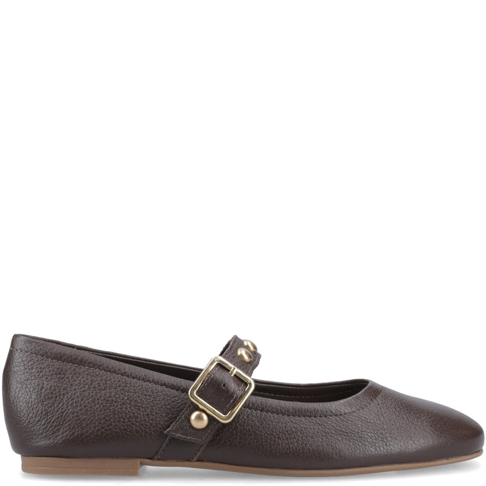 Ballerinas Chocolate Hush Puppies Charlene Stud Ballerina