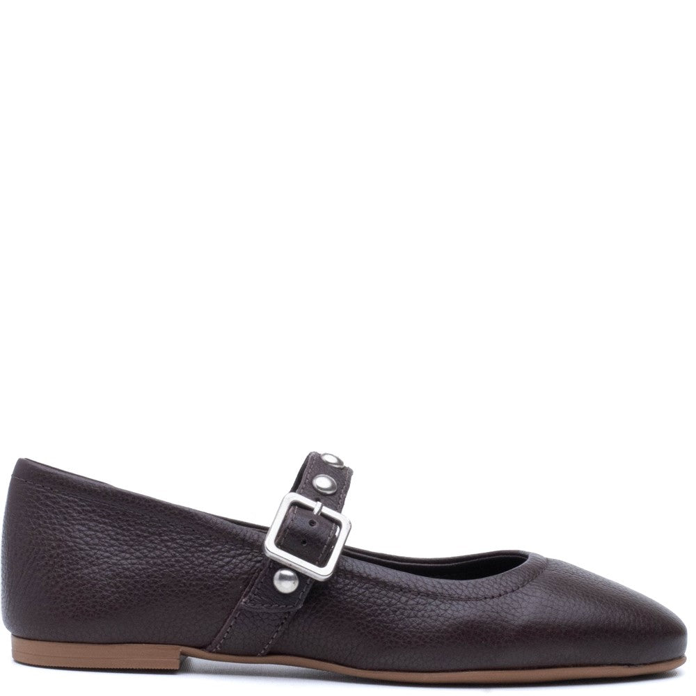 Ballerinas Chocolate Hush Puppies Charlene Stud Ballerina