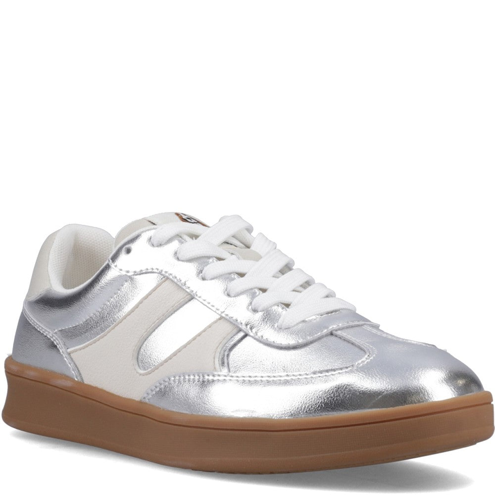 Lace Ladies Shoes Silver Hush Puppies Maura Sneaker