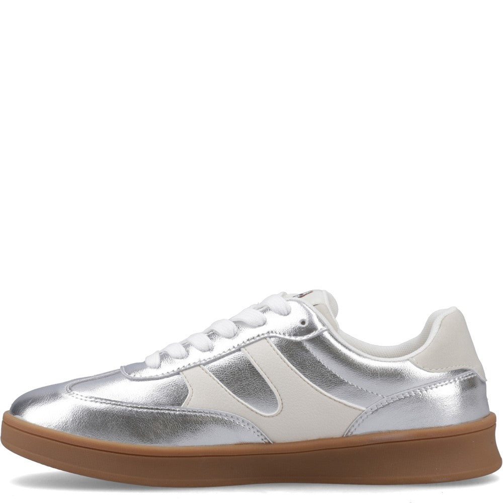 Lace Ladies Shoes Silver Hush Puppies Maura Sneaker