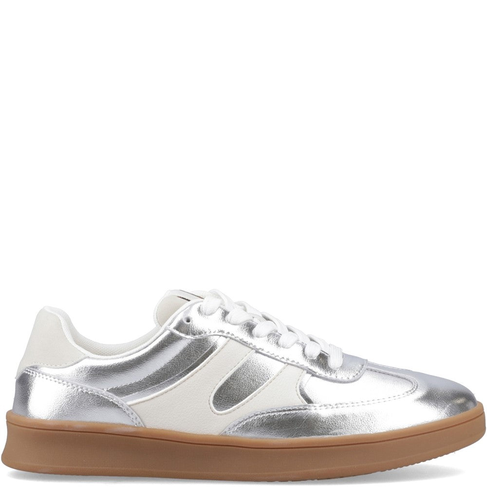Lace Ladies Shoes Silver Hush Puppies Maura Sneaker